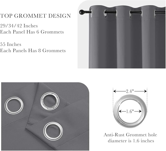 PONY DANCE Short Gray Blackout Curtains - Image 5