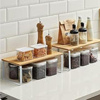Cabinet Organizer Shelf, Kitchen Counter Storage, 2-Piece Set, Stackable Spice - Image 2
