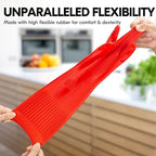 Vgo... 1-Pair Dishwashing Gloves, Reusable Household Gloves, Long Sleeve - Image 3