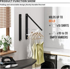 Clothes Drying Rack for Laundry Drying Rack Wall Mounted Clothes Hanger Rack - Image 2