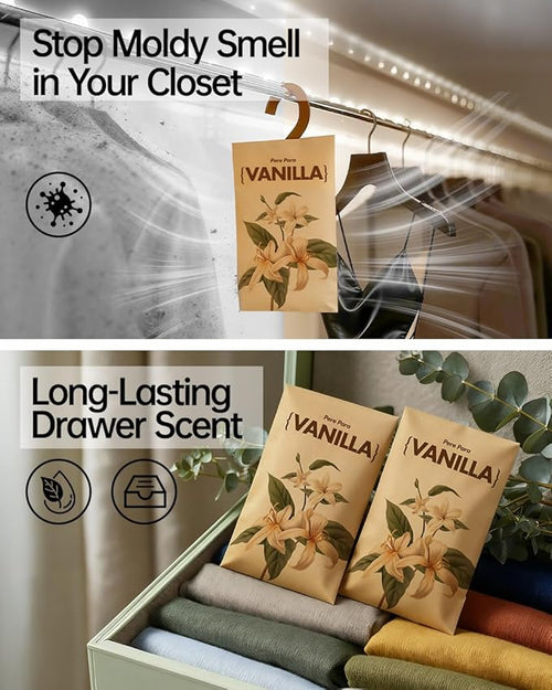 12 Packs Vanilla Walk in Closet Scent sachets, 【Deodorizer - Image 2