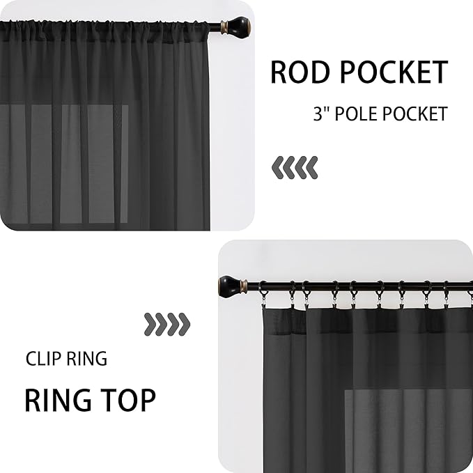 Tollpiz Sheer Curtain Closet Linen Textured Curtain Sheers Doorway Light - Image 5
