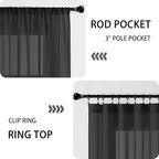 Tollpiz Sheer Door Curtains Closet Linen Textured Curtain Sheers Doorway Light - Image 5