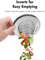 Sink Drain Strainer: Anti-Slip Flexible Chainlink, 304 Stainless Steel. - Image 4