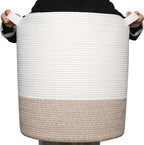 MINTWOOD Design 83L Extra Large 20x18 Inches Decorative Woven Cotton Rope Basket by MINTWOODDesign