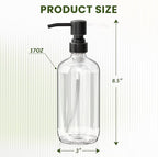 AmazerBath Glass Soap Dispenser, 17 Oz Bathroom Hand Soap Dispenser Bottle - Image 5