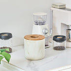 Natural Travertine Textures Beige Mini Trash Can - Image 7