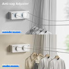 Retractable Twin Clothesline Indoor, Non-Sagging Outdoor Clothes Line - Image 3