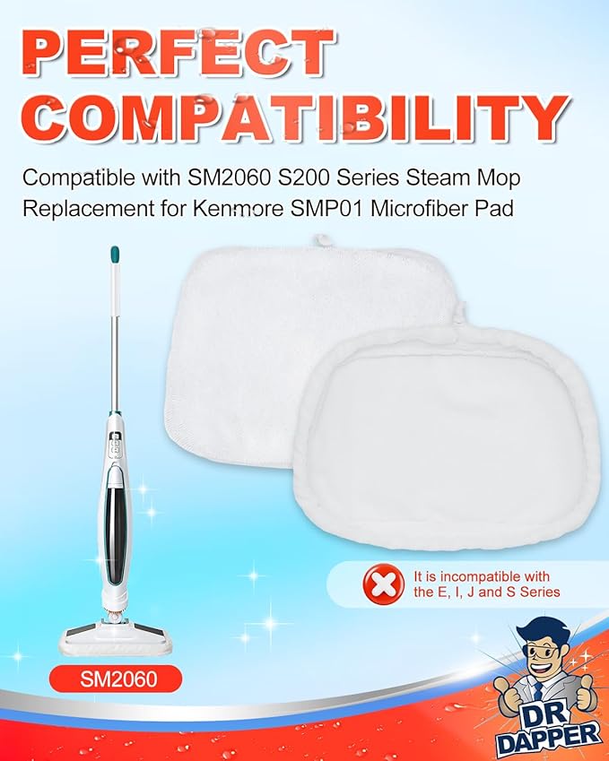 DR DAPPER 4 Pack SMP01 Steam Mop Pads Compatible - Image 2