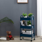 AGTEK Makeup Cart, Movable Rolling Organizer Cart, 3 Tier Metal Utility Cart - Image 6