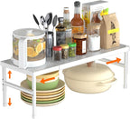 Expandable adjustable stackable kitchen organizer, Spice Racks, Counter Shelf by WELCOMETOHININGER
