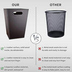 Leather Trash Can Bathroom Wastebasket, 16L/4.2 Gallon Office Garbage Can - Image 6