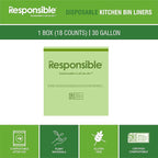 Responsible Products Kitchen Bin Liners, Certified Compostable, Heavy Duty - Image 5