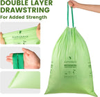 SUPERBIO 13 Gallon Compostable Drawstring Kitchen Waste Bag, 49.2 Liter - Image 3