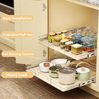 ROOMTEC 2 Tier Individual Pull Out Cabinet Organizer 31½"W x 21½"D, Slide Out - Image 5