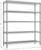 2200 Lbs 5 Tier Storage Rack Metal Wire Shelving Unit, Storage Standing Shelf - Image 3