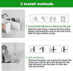 voze 3 Racks and 4 Hooks Mop and Broom Holder Wall Mount, Self Adhesive Heavy - Image 7