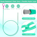 Drain Snake Hair Drain Clog Remover, 37-Inch Anti-Break Metal Sink Snake Drain - Image 2