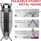 Extra Wide Full Size Ironing Board 57" L X18 W, Foldable Adjustable Iron Board - Image 6