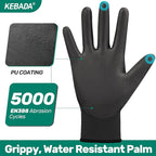 Kebada Safety Work Gloves, 120 Pairs Bulk Pack, Touchscreen, PU Coated - Image 2