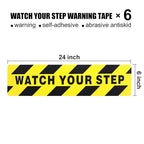 Boao 6 Pieces Watch Your Step Stickers Sign 6 x 24 Inch Caution Watch Your Step - Image 2