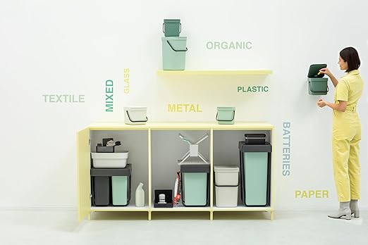 Brabantia Sort & Go Food Trash Can Small Countertop Kitchen Compost Caddy - Image 11