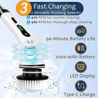 Cordless Electric Spin Scrubber, Hands-Free Shower Cleaning Tool - Image 3