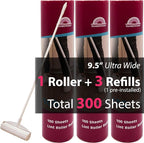 RainbowZone Large Lint Rollers plus 3 Rolls 9.5'' Extra Wide Total 300 sheets - Image 8
