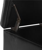 Adeco Faux Leather Storage Ottoman Bench - Image 7