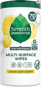 Seventh Generation Multi-Surface Cleaning Wipes, Lemon Zest Scent, Cuts Grease by SeventhGeneration