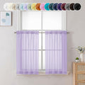 Chyhomenyc Lilac Sheer Curtains 36 inch Length 2 Panels, Light Filtering Voile by Chyhomenyc