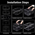 3 Pack Acrylic Shoe Boxes, Ultra Clear Shoe Boxes Stackable, Shoe Storage Box - Image 6