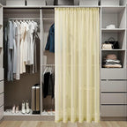 Tollpiz Short Sheer Door Curtain Closet Linen Textured Curtain Sheers Doorway - Image 3