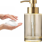 Enra Gold Foaming Soap Dispenser, 12oz Thick Glass Bathroom & Kitchen Dispenser by Enra