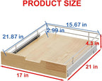 Pull Out Cabinet Organizer, Heavy-Duty Slide Out Shelf, Wood And Wire Basket - Image 2