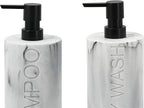 Marble Resin 2 Piece Shampoo and Body Wash Dispenser Set, Luxurious Refillable - Image 7