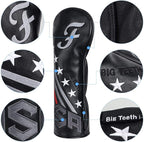 Big Teeth Golf Cover USA Stripe and Star Headcover Covers, Driver Fairway Wood - Image 4