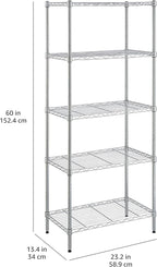 Amazon Basics 5-Shelf Adjustable, Storage Shelving Unit, Steel Organizer Wire - Image 9