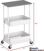 Simple Houseware 2-Tier Rolling Utility Cart - Image 3