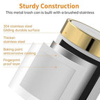 Mini Trash Can with Lid, Desktop Small Trash Can Recycling Bin Cute Metal - Image 3
