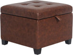 Adeco Faux Leather Storage Ottoman Bench by Adeco