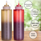 Squeeze Bottles for Sauces 2 Pack, 32 Ounce 1000ml Plastic Dressing Squirt - Image 5