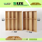 V-Shaped Extra Large Bamboo Drawer Organizer Set of 2, Kitchen Cutlery Tray - Image 2