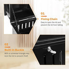 BEAMNOVA Trash Can Outdoor Top Tray Black Stainless Steel Commercial Garbage - Image 5