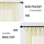 Tollpiz Short Sheer Door Curtains Closet Linen Textured Curtains Sheer Doorway - Image 5