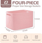 OIAHOMY 4 Pack Storage Baskets for Organizing, Cube Storage Bins for Shelves - Image 2
