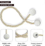 Hion Magnetic Curtain Tiebacks Beige 6 Pack, Curtain Tiebacks Buckles Holdbacks - Image 2