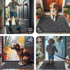 Smiry Front Door Mat Outside Entrance, Heavy Duty Outdoor Indoor Mat, Natural - Image 7