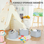 Storage Baskets for Organizing Shelves, Woven Cotton Rope Bins for Baby Nursery - Image 6