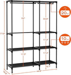 Clothes Rack, Portable Closet, 44.9 Inch Large Capacity Wardrobe Closet - Image 5